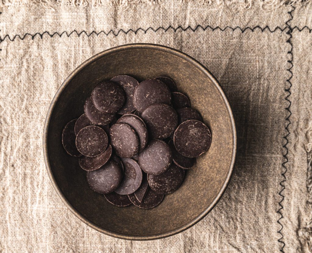 beautiful ceramic bowl with large chocolate chunks